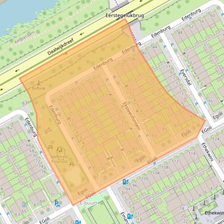 Kaart van postcodegebied 1103AE.