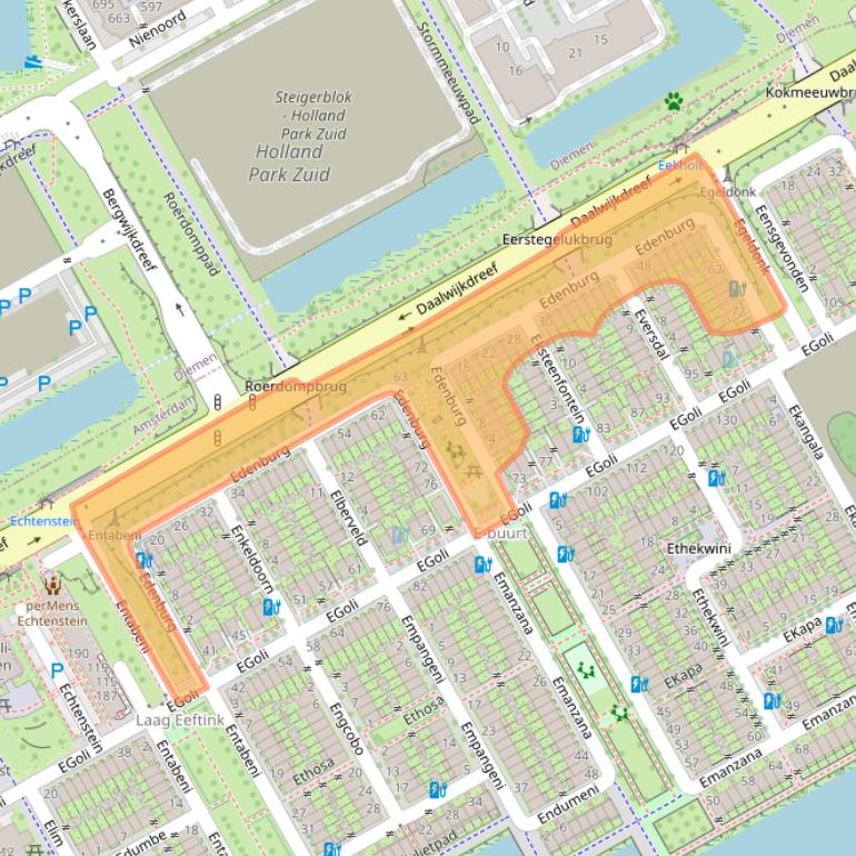 Kaart van postcodegebied 1103BB.