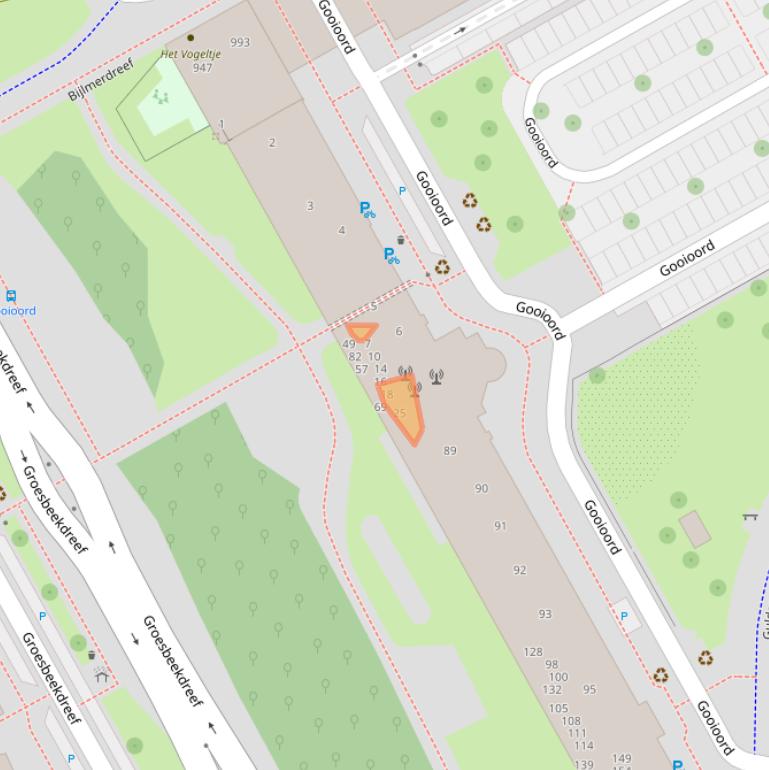 Kaart van postcodegebied 1103CB.