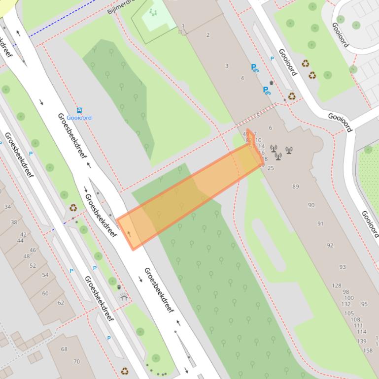 Kaart van postcodegebied 1103CD.