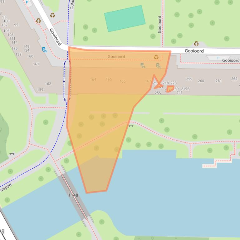 Kaart van postcodegebied 1103CL.