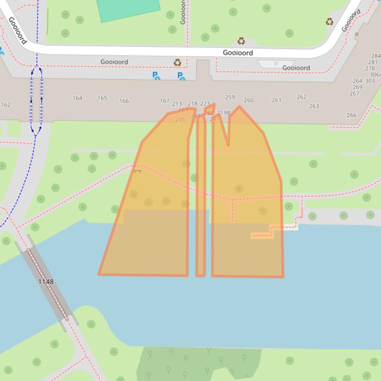 Kaart van postcodegebied 1103CP.