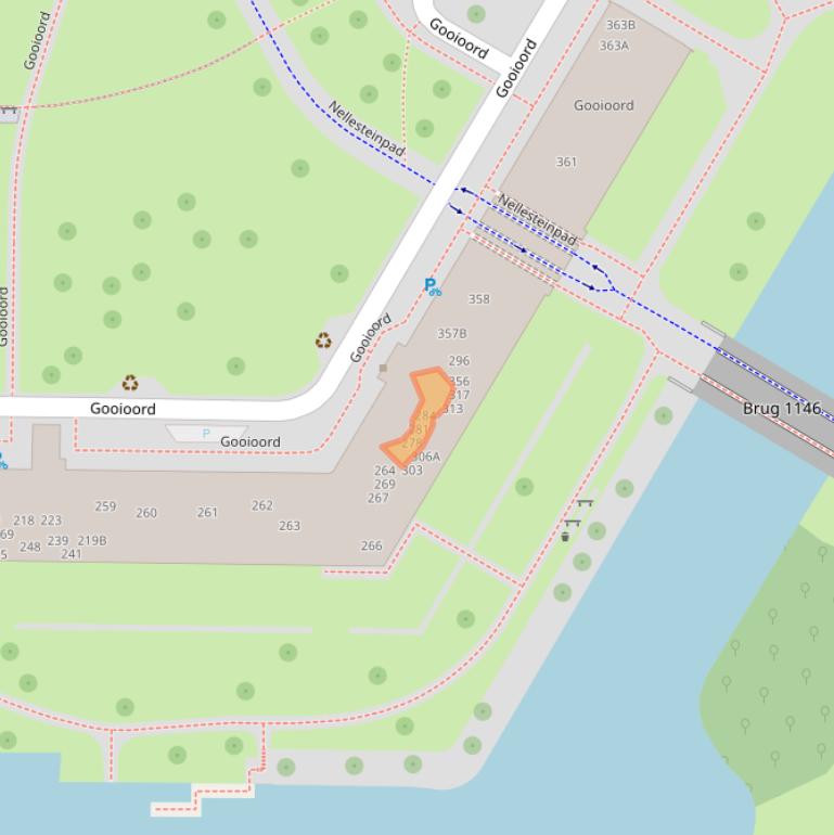 Kaart van postcodegebied 1103CS.