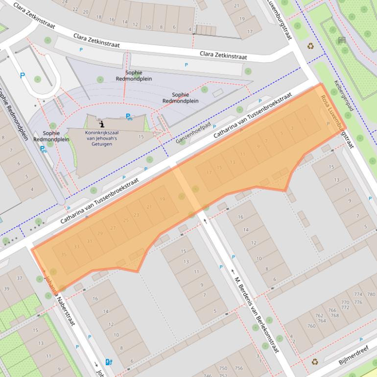 Kaart van postcodegebied 1103DL.