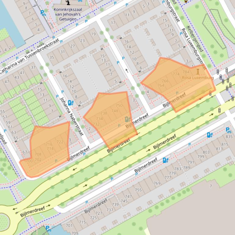 Kaart van postcodegebied 1103DS.