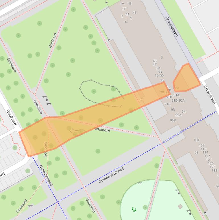 Kaart van postcodegebied 1103EE.