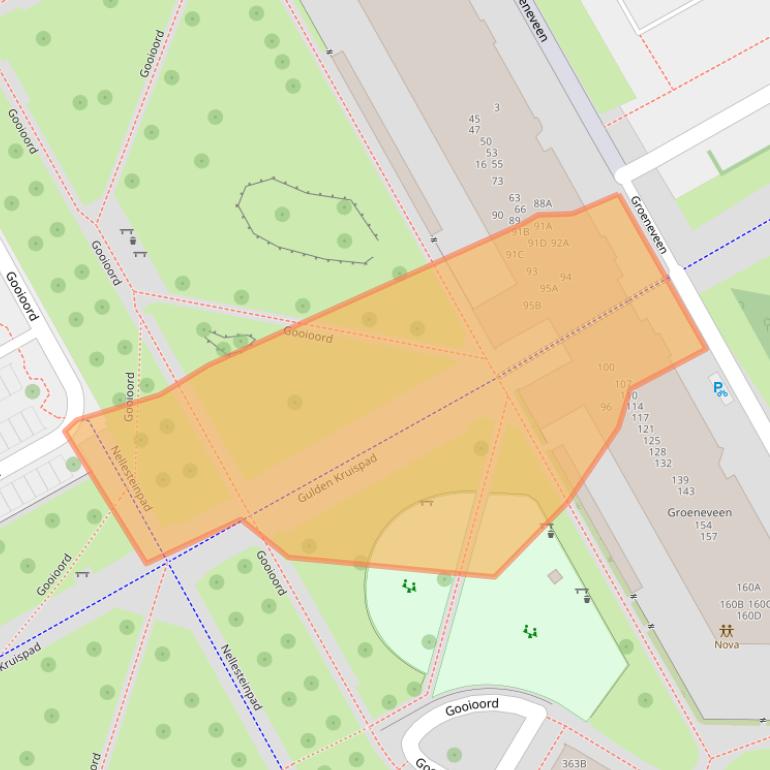 Kaart van postcodegebied 1103EG.