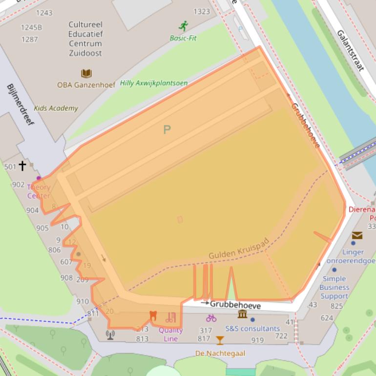 Kaart van postcodegebied 1103GL.