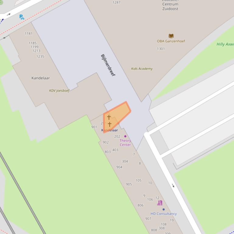 Kaart van postcodegebied 1103GR.