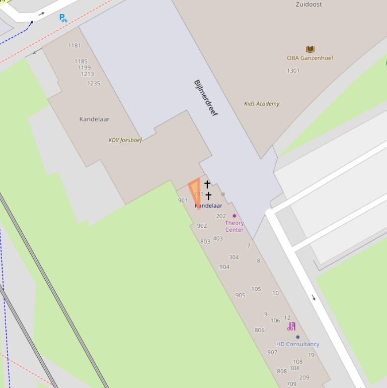 Kaart van postcodegebied 1103GX.