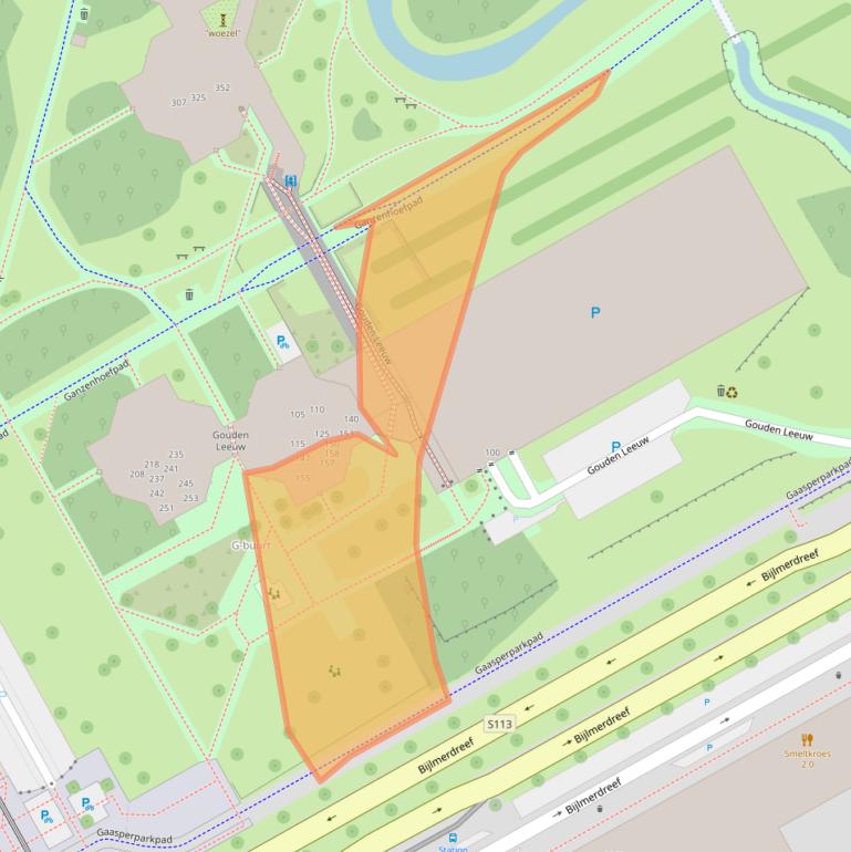 Kaart van postcodegebied 1103KC.