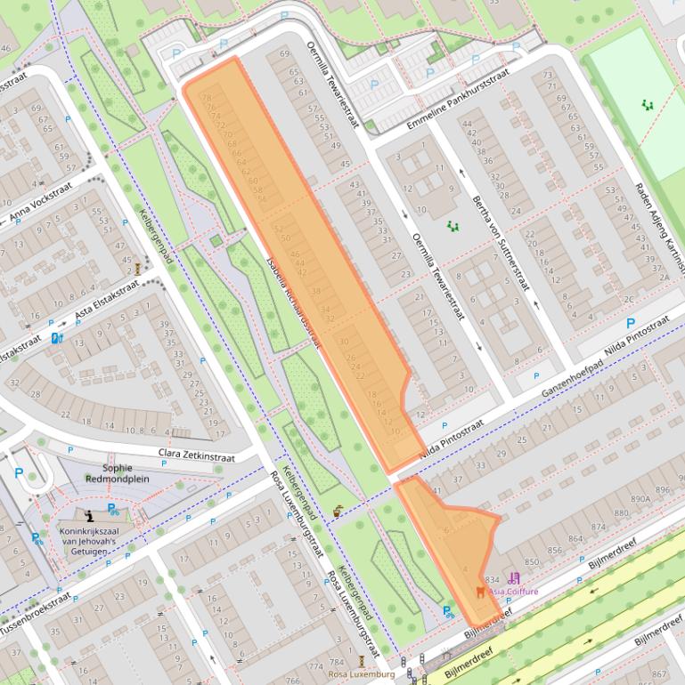 Kaart van postcodegebied 1103MA.