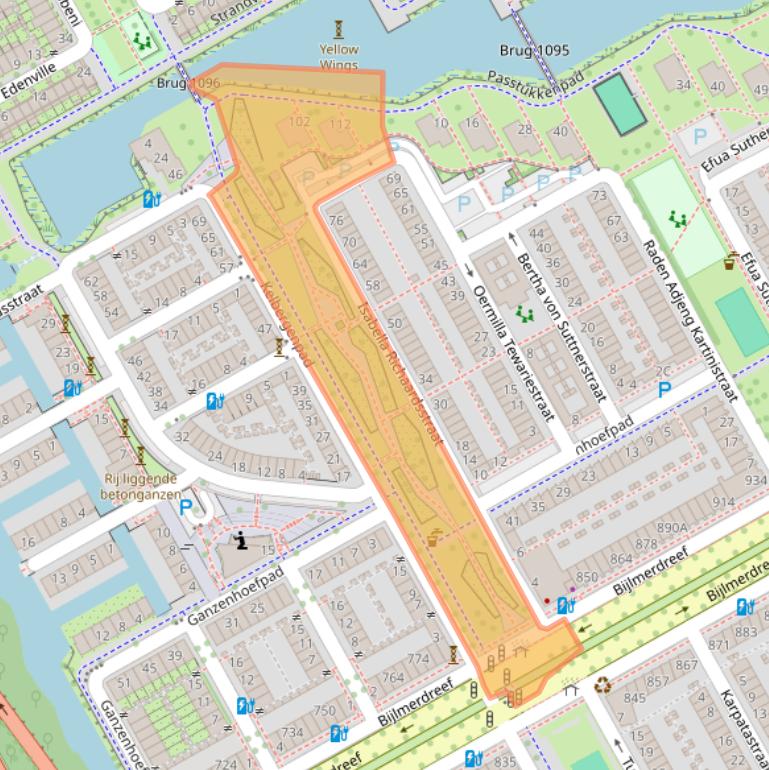 Kaart van postcodegebied 1103MH.
