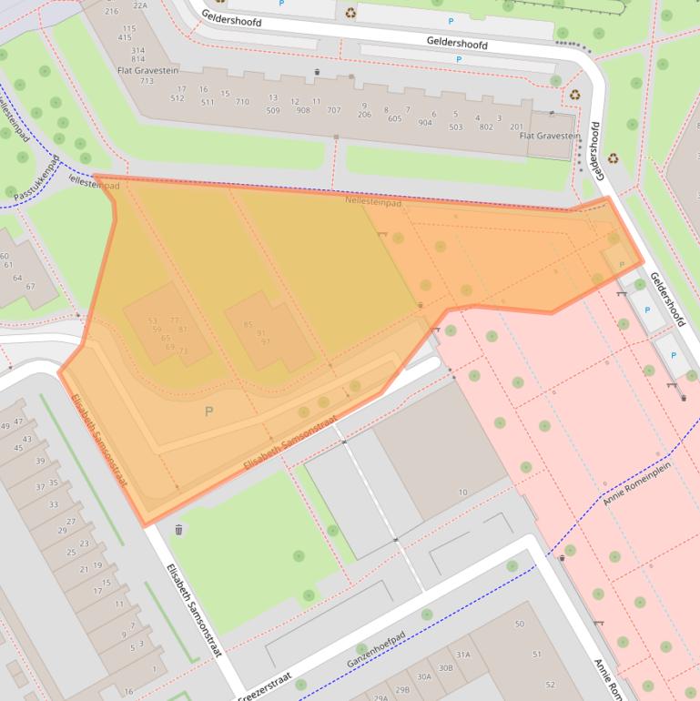 Kaart van postcodegebied 1103MZ.
