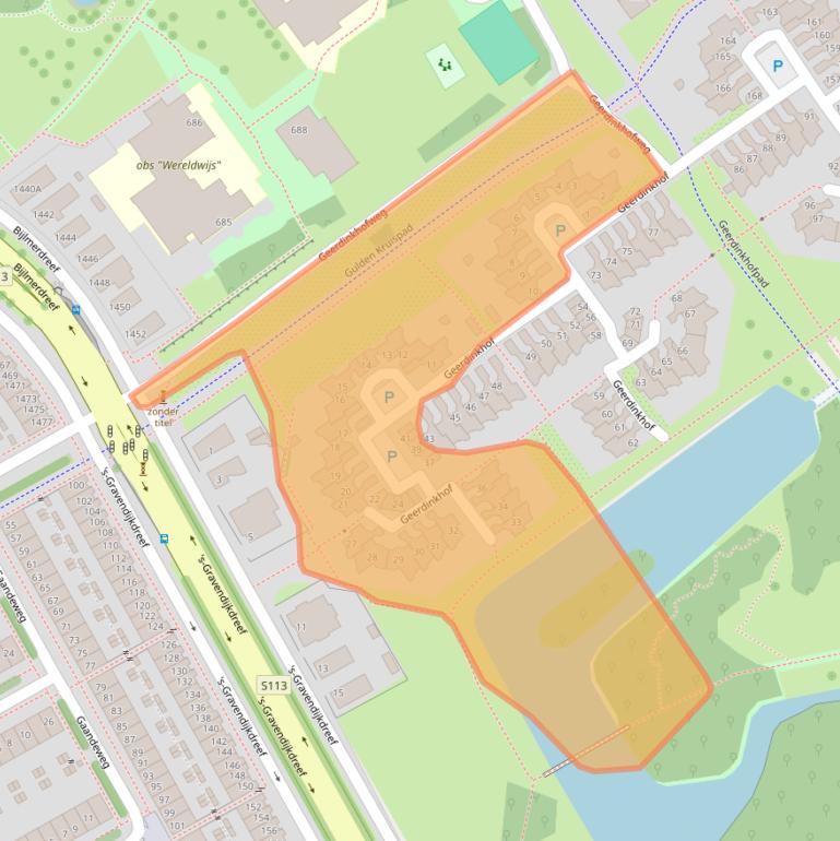 Kaart van postcodegebied 1103PP.