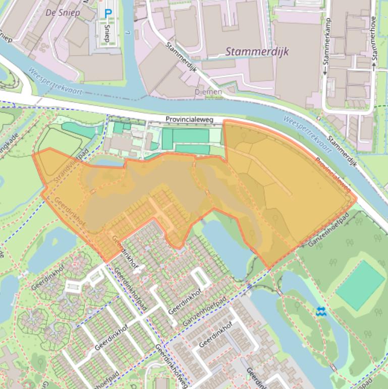 Kaart van postcodegebied 1103RG.