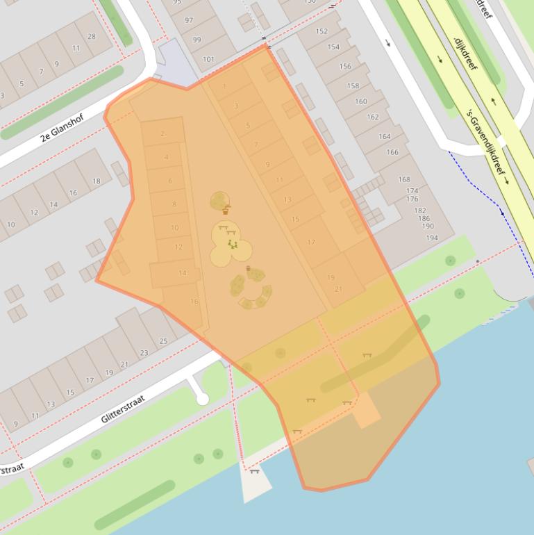 Kaart van postcodegebied 1103SM.