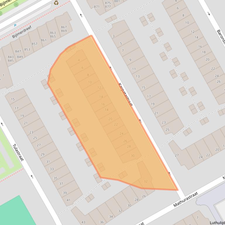 Kaart van postcodegebied 1103TH.