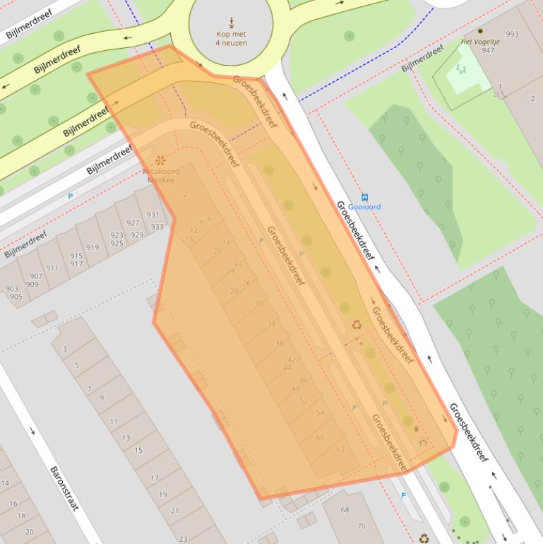 Kaart van postcodegebied 1103TL.