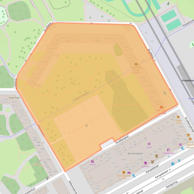 Kaart van postcodegebied 1104CA.