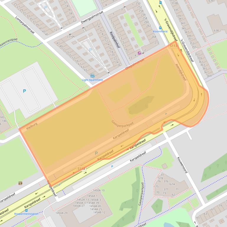 Kaart van postcodegebied 1104CC.