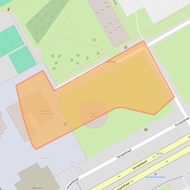 Kaart van postcodegebied 1104CD.