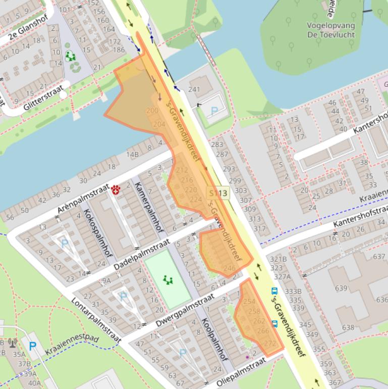 Kaart van postcodegebied 1104DA.