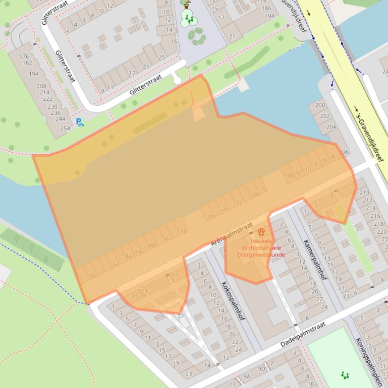 Kaart van postcodegebied 1104DB.