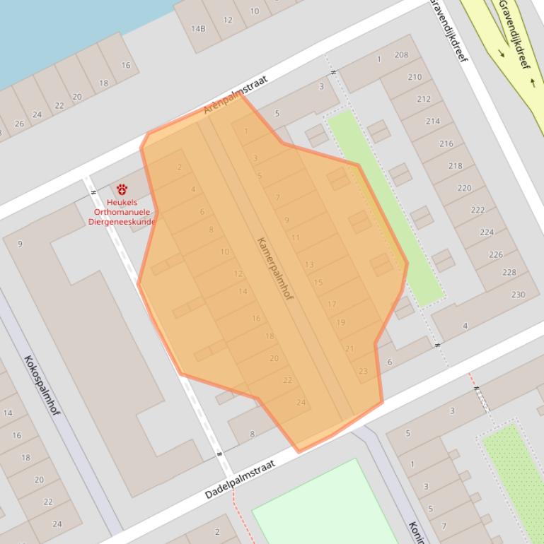 Kaart van postcodegebied 1104DC.