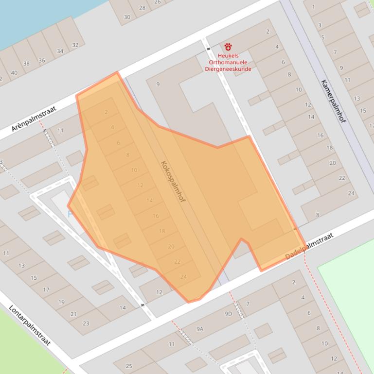 Kaart van postcodegebied 1104DK.