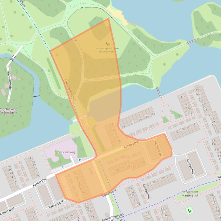 Kaart van postcodegebied 1104GD.