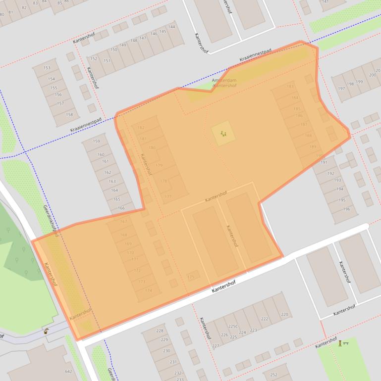Kaart van postcodegebied 1104GJ.