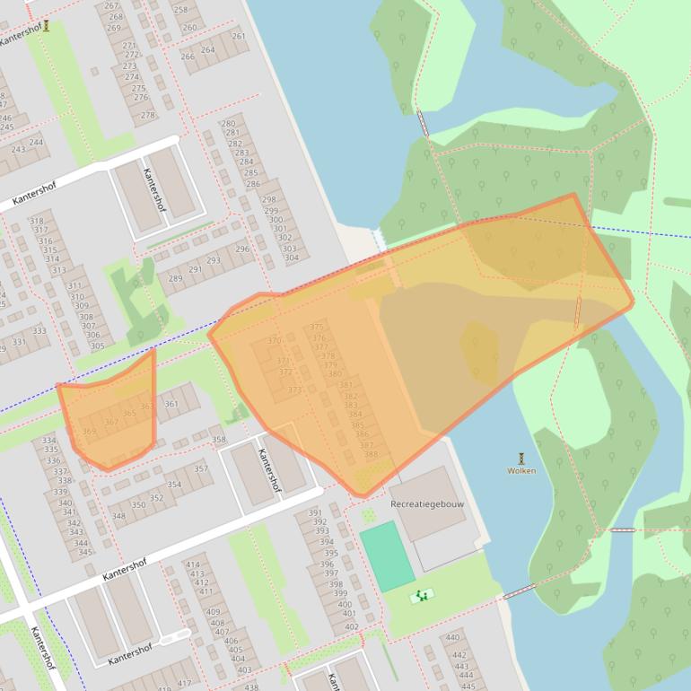 Kaart van postcodegebied 1104GV.