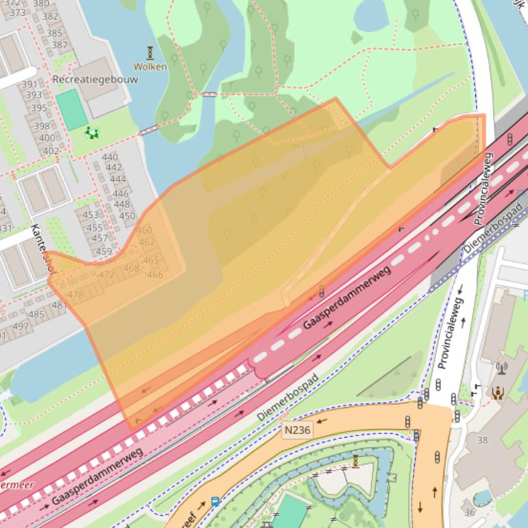 Kaart van postcodegebied 1104HA.