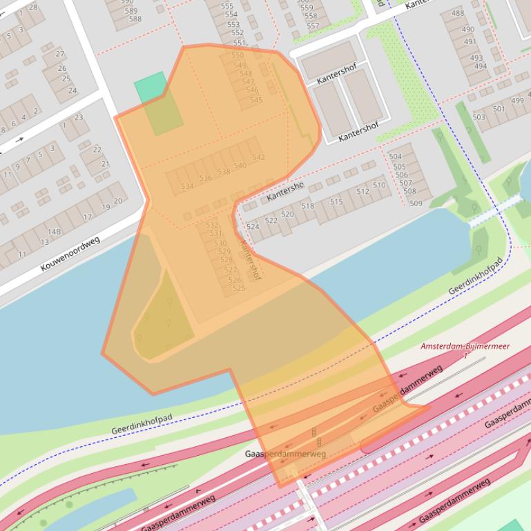 Kaart van postcodegebied 1104HD.