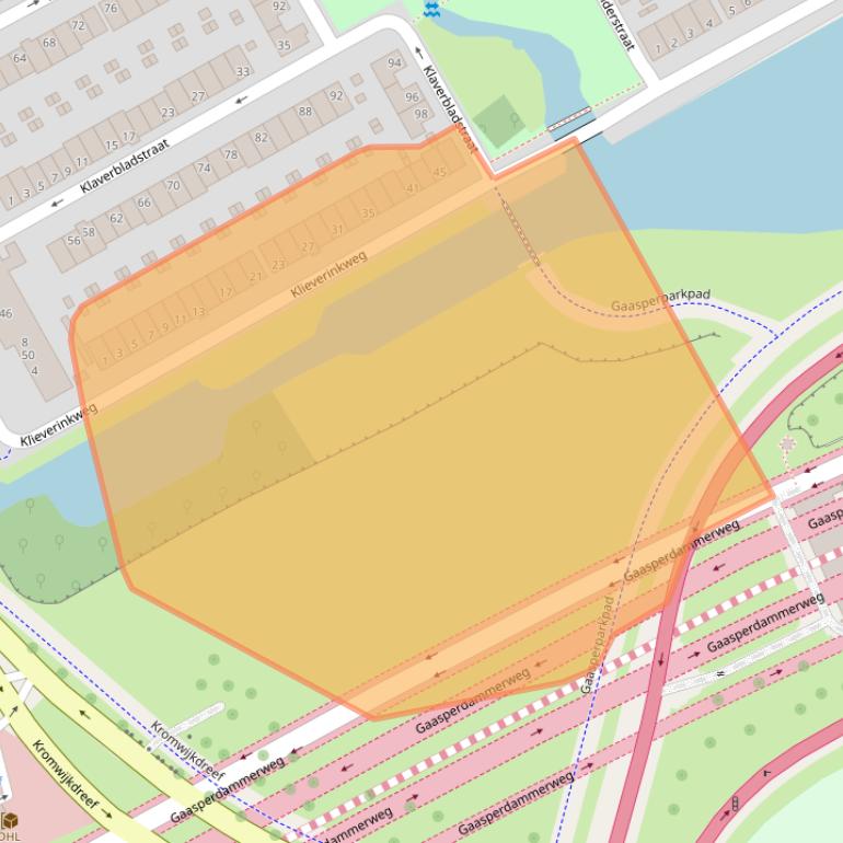 Kaart van postcodegebied 1104HS.