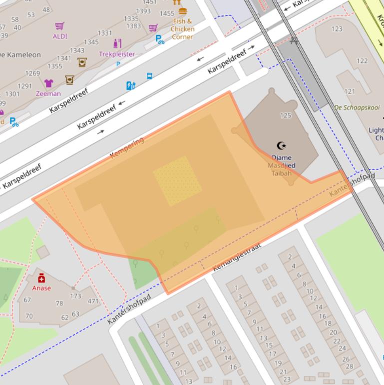 Kaart van postcodegebied 1104KE.