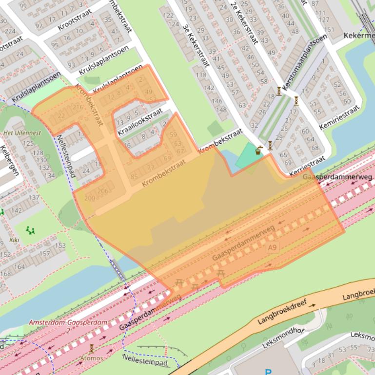 Kaart van postcodegebied 1104KK.