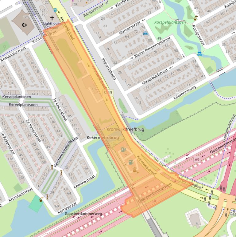 Kaart van postcodegebied 1104KM.