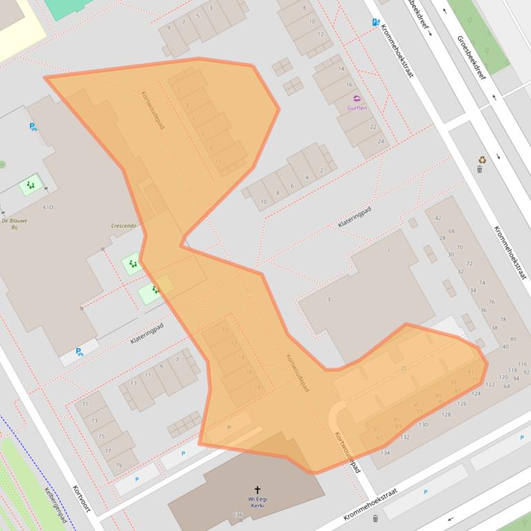 Kaart van postcodegebied 1104KZ.