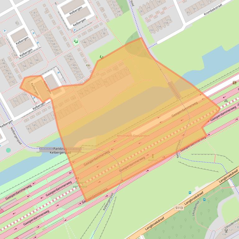 Kaart van postcodegebied 1104LH.
