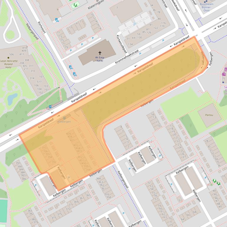 Kaart van postcodegebied 1104LV.