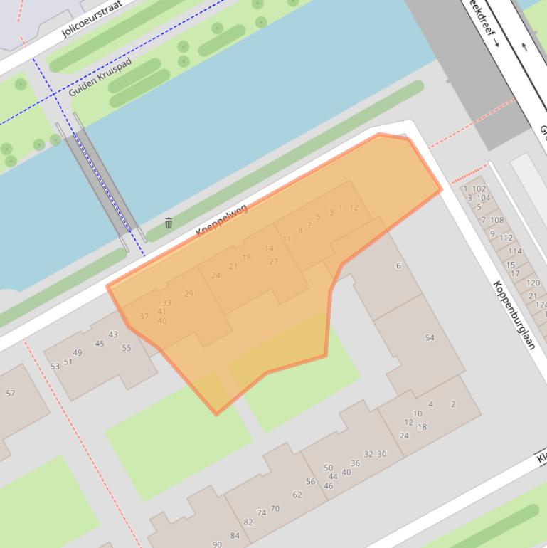 Kaart van postcodegebied 1104MA.