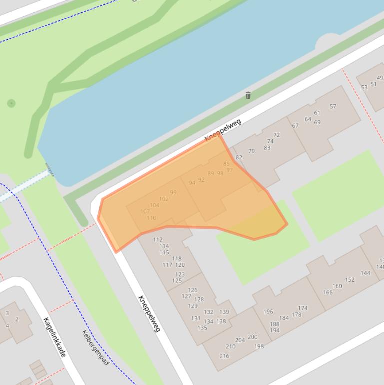 Kaart van postcodegebied 1104MC.