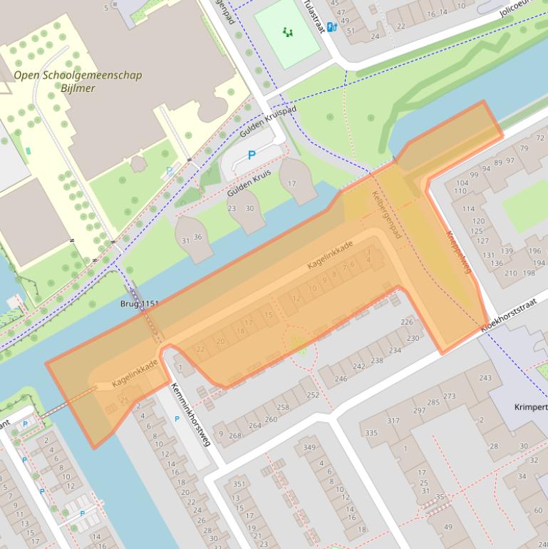 Kaart van postcodegebied 1104ME.