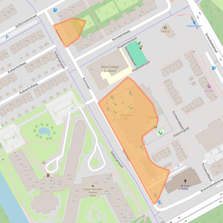 Kaart van postcodegebied 1104NA.