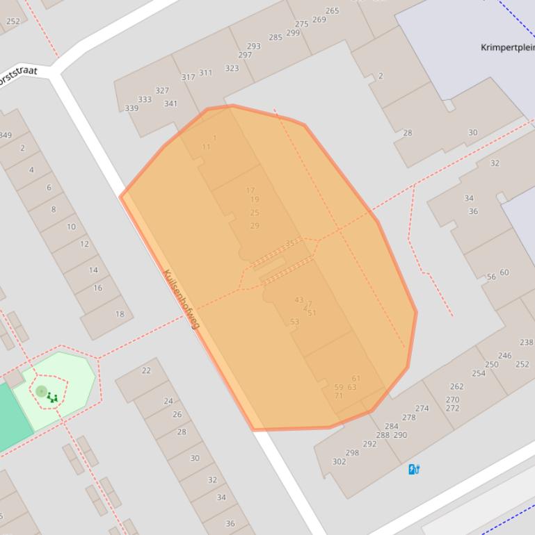 Kaart van postcodegebied 1104PJ.