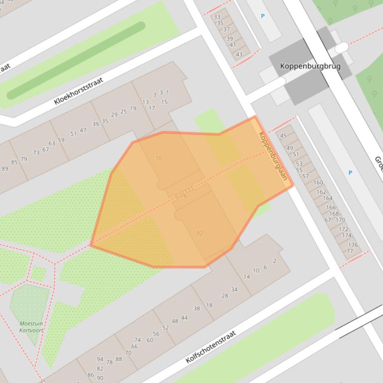 Kaart van postcodegebied 1104PR.