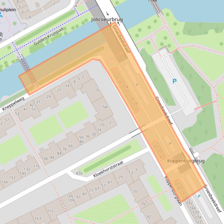 Kaart van postcodegebied 1104PT.