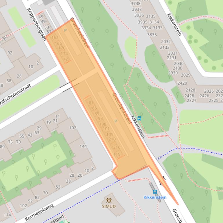 Kaart van postcodegebied 1104PV.